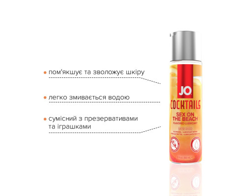 Лубрикант на водній основі System JO Cocktails - Sex on the Beach без цукру (60 мл)