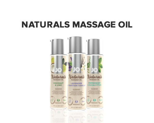 Масажна олія System JO - Naturals Massage Oil - Lavender & Vanilla з натуральними ефірними оліями (1