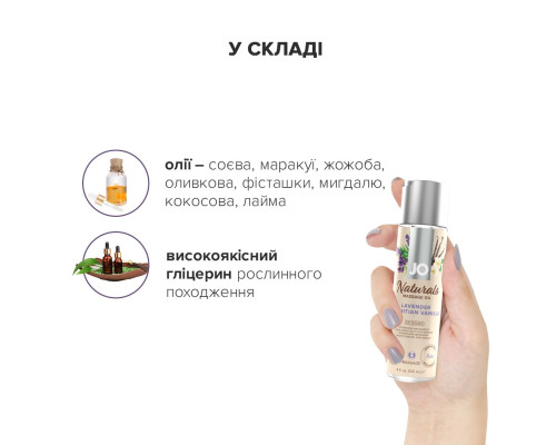 Масажна олія System JO - Naturals Massage Oil - Lavender & Vanilla з натуральними ефірними оліями (1