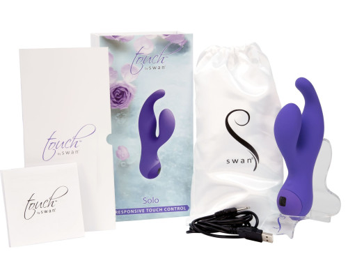 Вібратор-кролик з сенсорним управлінням Touch by SWAN - Solo Purple, глибока вібрація, для точки G