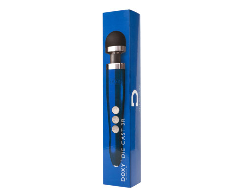 Вібромасажер DOXY Die Cast 3R Blue Flame, дуже потужний, живлення 220В, металевий корпус