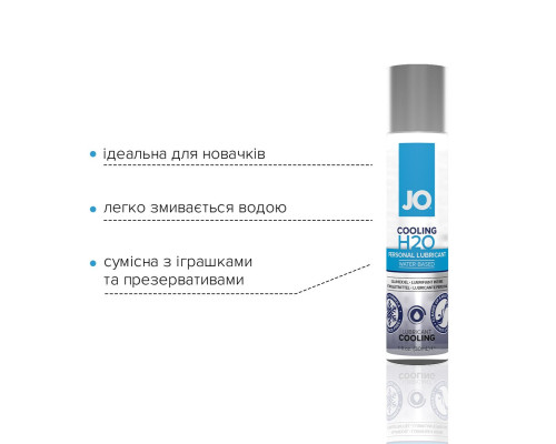 Охолоджувальна змазка на водній основі System JO H2O COOLING (30 мл) з ментолом, рослинний гліцерин