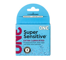 Презервативи ONE Super Sensitive 3 шт, картонна коробка