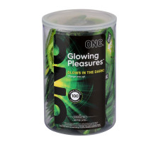 Набір презервативів ONE Glowing Pleasures 100 шт, мегапак тюб