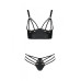 Комплект з екошкіри з люверсами та ремінцями Malwia Bikini black L/XL — Passion, бра та трусики
