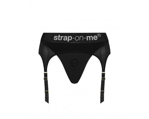 Трусы для страпона с подвязками для чулок Strap-On-Me REBEL HARNESS - L
