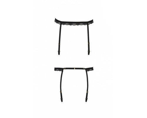 Пояс-стрепи для панчіх Shelly Garter Belt black XXL/XXXL — Passion Exclusive