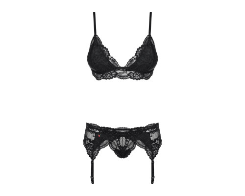 Obsessive 810-SEG-1 3 pcs set black S/M