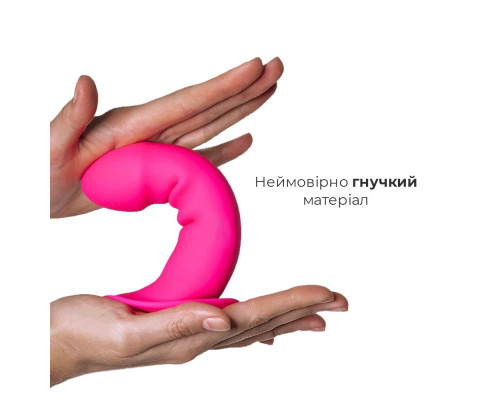 Ділдо з присоскою Adrien Lastic Hitsens 2 Pink, відмінно для страпону, макс діаметр 4см, довжина 16,7см