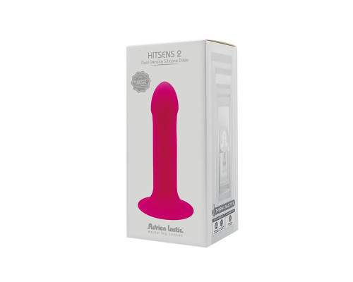 Ділдо з присоскою Adrien Lastic Hitsens 2 Pink, відмінно для страпону, макс діаметр 4см, довжина 16,7см