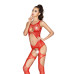 Бодистокинг Passion BS039 red, комбинезон, имитация чулок
