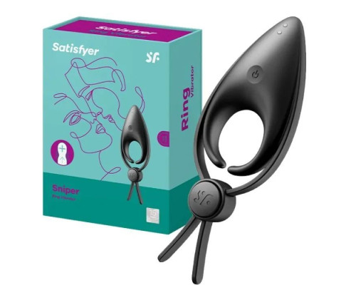 Эрекционное виброкольцо лассо с регулировкой размера Satisfyer Sniper Black
