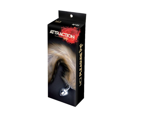 Анальна пробка Лисячий Хвіст MAI Attraction Toys №51, розмір пробки 7х3см, загальна довжина 50см