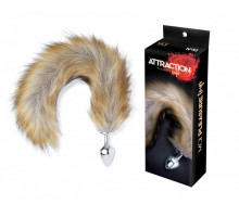 Анальна пробка Лисячий Хвіст MAI Attraction Toys №51, розмір пробки 7х3см, загальна довжина 50см
