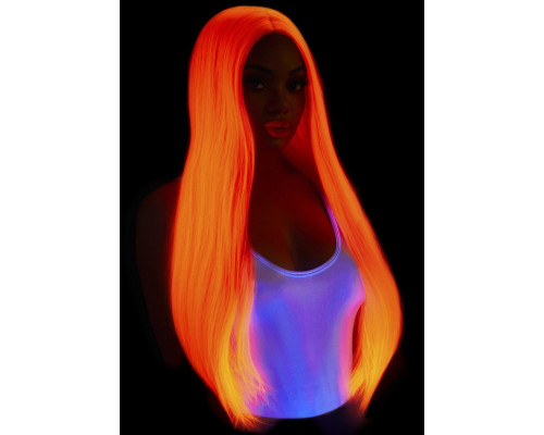 Leg Avenue Long straight center part wig neon pink