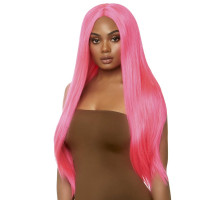 Leg Avenue Long straight center part wig neon pink
