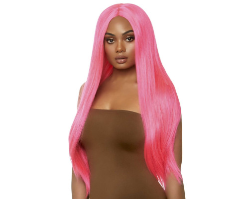 Leg Avenue Long straight center part wig neon pink