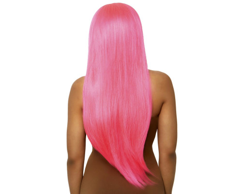 Leg Avenue Long straight center part wig neon pink