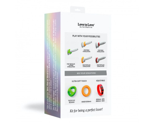 Набор ярких эрекционных колец Love To Love NEON RING KIT
