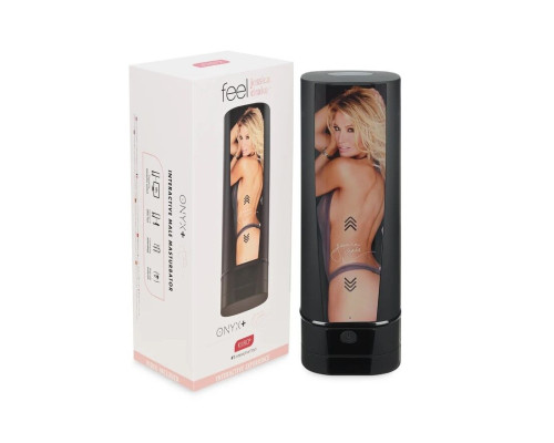 Мастурбатор Kiiroo Onyx + Jessica Drake, 10 стискуючих кілець, не треба рухати, теледільдоніка