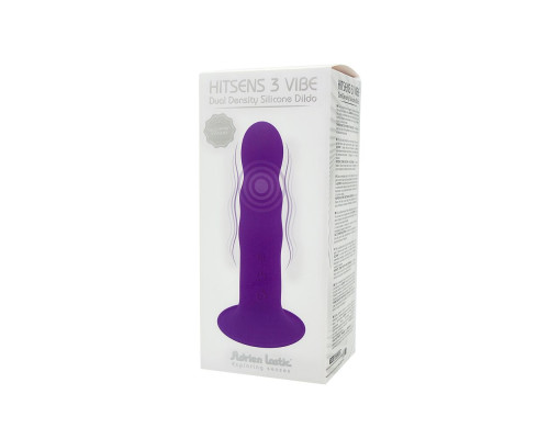 Ділдо з вібрацією Adrien Lastic Hitsens 3 Purple, відмінно для страпону, діаметр 4см, довжина 18,2см