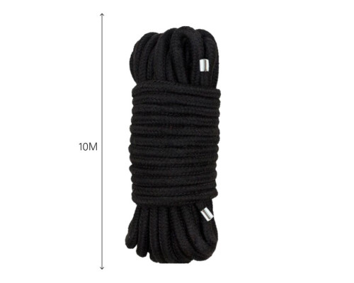 Мотузка для BDSM BTB Bondage Rope Black, довжина 10 м, діаметр 65 мм, поліестер