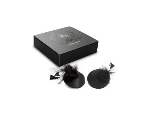 Пестіс - стикини Bijoux Indiscrets Burlesque pasties FEATHER, з пір'ям