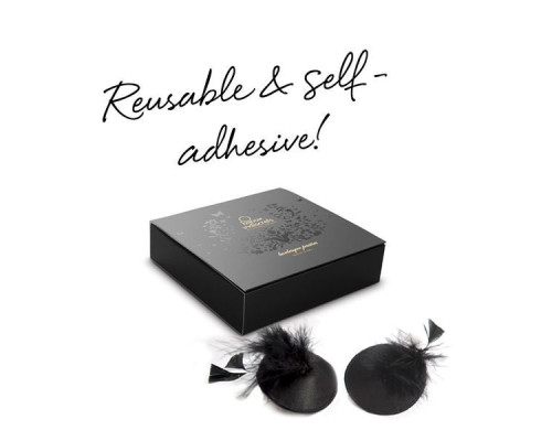 Пестіс - стикини Bijoux Indiscrets Burlesque pasties FEATHER, з пір'ям
