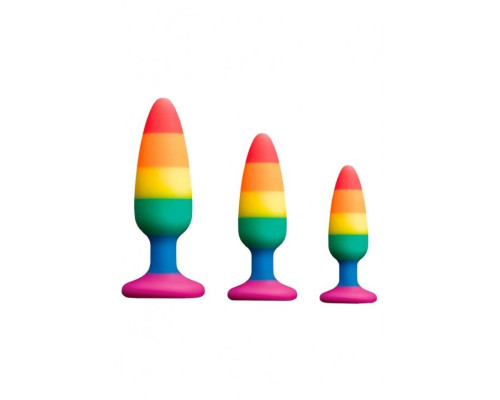 Анальна пробка Wooomy Hiperloo Silicone Rainbow Plug S