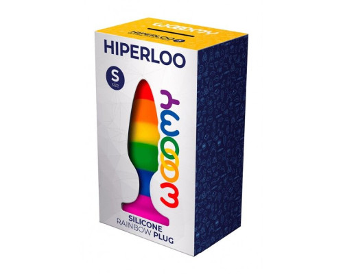Анальна пробка Wooomy Hiperloo Silicone Rainbow Plug S
