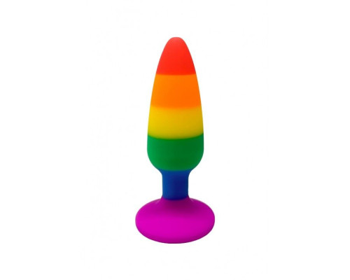 Анальна пробка Wooomy Hiperloo Silicone Rainbow Plug S