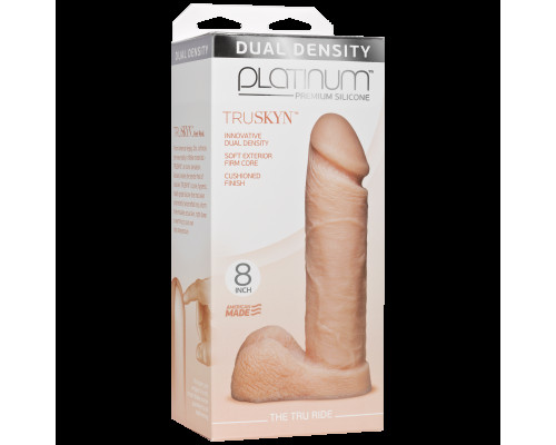 Фалоімітатор Doc Johnson Platinum TRUSKYN - The Tru Ride 8 Inch, діаметр 4,8 см, двошаровий силікон