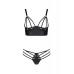 Комплект з екошкіри з люверсами та ремінцями Malwia Bikini black 6XL/7XL — Passion, бра та трусики