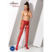 Еротичні колготки-бодістокінг Passion S012 red, імітація панчох, пояса та ажурних трусиків