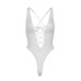 Leg Avenue Floral lace thong teddy OS White