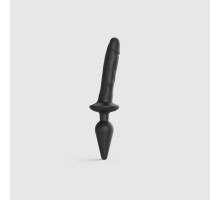 Анальна пробка з дилдо Strap-On-Me SWITCH PLUG-IN REALISTIC DILDO BLACK - L (м'ята упаковка)