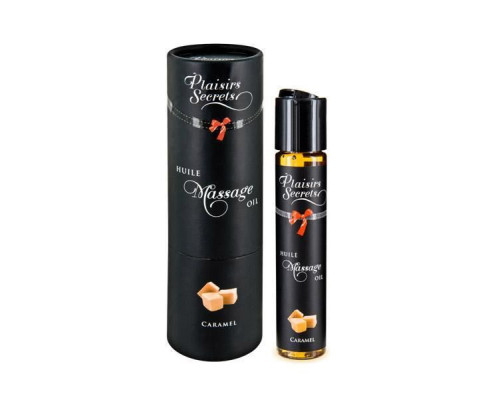 Масажна олія Plaisirs Secrets Caramel (59 мл) з афродизіаками, їстівна, подарункова упаковка
