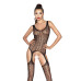 Бодистокинг Passion BS043 black, комбинезон, имитация чулок