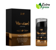 Рідкий вібратор Intt Vibration Coffee (15 мл) EXTRA GREEN, дуже смачний, діє до 30 хвилин