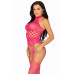 Leg Avenue High neck lace bodystocking Raspberry O/S