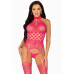 Leg Avenue High neck lace bodystocking Raspberry O/S