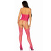 Leg Avenue High neck lace bodystocking Raspberry O/S