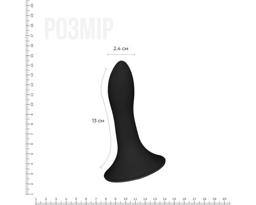 Ділдо з присоскою Adrien Lastic Hitsens 5 Black, відмінно для страпону, діаметр 2,4см, довжина 13см