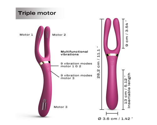 Dorcel INFINITE JOY PLUM - вібратор для пар багатофункціональний малиновий