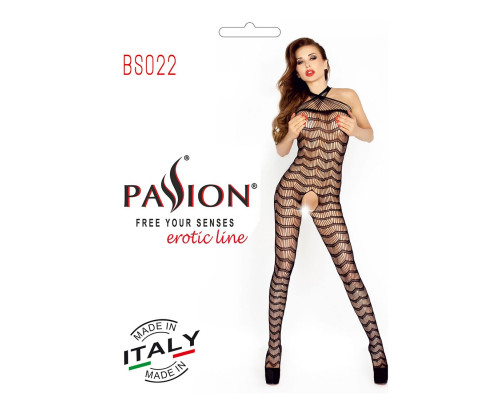 Бодистокинг Passion BS022 black, комбинезон