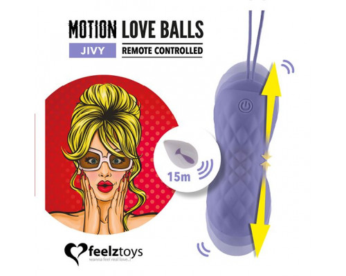 Вагінальні кульки з рухами вгору-вниз FeelzToys Motion Love Balls Jivy з пультом ДК