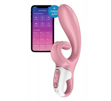 Смартвібратор-кролик Satisfyer Hug Me Pink, 2 мотори, діаметр 4,2см, широка кліторальна частина