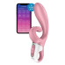 Смартвібратор-кролик Satisfyer Hug Me Pink, 2 мотори, діаметр 4,2см, широка кліторальна частина