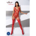 Ажурный бодистокинг с имитацией чулок Passion BS074 red