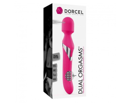 Вібромасажер 2-в-1 Dorcel Dual Orgasms Magent класичний масажер і вібратор з перловим масажем